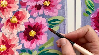 Painting Hollyhocks in Acrylic