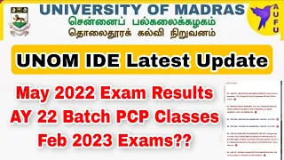 Madras University IDE Updates-Pcp Classes, Results,Exams👍