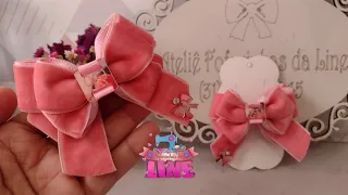 Laço Maju🎀 Laço de Inverno 🎀 Fita num. 5 de veludo 🎀 PAP 🎀 Diy