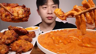 맛있는거 다먹자.. 신전 로제떡볶이 굽네 고추바사삭치킨 먹방ㆍ ASMR MUKBANG ROSE TTEOKBOKKI FRIED CHICKEN EATING SHOW