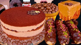 ASMR CHOCOLATE CAKE MALTESERS DOUGHNUTS MAGNUM ICE CREAM OREO NUTELLA DESSERT MUKBANG먹방EATING SOUNDS