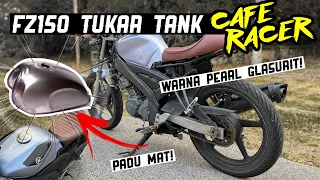 FZ150 Tukar Tank Cafe Racer! Silver Pearl Aikka Mantap! Brixton Tracker GPX Gentleman! CMC Daytona