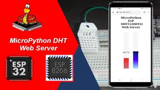 (Demo) MicroPython: DHT11/DHT22 Web Server with ESP32/ESP8266 (Weather Station)