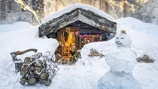 STICKY SNOW in the OLD DUGOUT, waiting Christmas. SNOWMAN