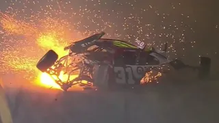 MYATT SNIDER SCARY CRASH INTO THE CATCHFENCE - 2022 BEEF 300 XFINITY SERIES AT DAYTONA