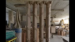 How to make big carved columns. Как сделать большие резные колонны