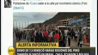EN VIVO Terremoto 7,3 en frontera Perú y Br