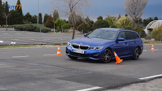 BMW Serie 3 Touring 2019 - Maniobra de esquiva (moose test) y eslalon | km77.com