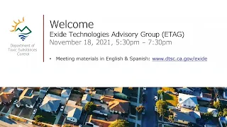 Exide Technologies Advisory Group (ETAG) Meeting - November 18, 2021