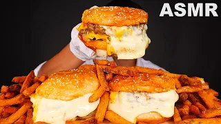 ASMR FIVE GUYS | DOUBLE BACON CHEESEBURGERS🍔 + CAJUN FRIES🍟 (Eating Sound) | MAR ASMR