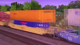 Union Pacific 3985 Pulls A 140 Container Freight Train