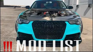 !!! MY 455 HP B8 Audi A5 2.0T COMPLETE MOD LIST/WALK AROUND AND COST$$