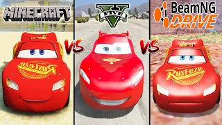 Minecraft Lightning McQueen VS GTA 5 Lightning McQueen VS BeamNG Lightning McQueen - Which is best?