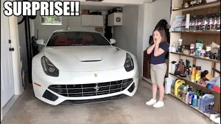 9 YEAR OLD GETS A FERRARI SURPRISE!! (THOUGHT WE HAD BOUGHT A HYUNDAI)