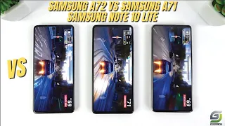 Samsung A72 vs Samsung A71 vs Samsung Note 10 Lite | Video test display, Speedtest, Comparison