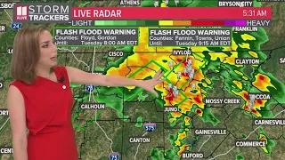 Heavy rain and flash flood warnings for parts of north Georiga