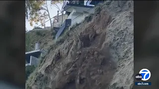 Landslide causes significant damage to new home in the Hollywood Hills