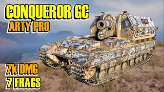 WoT Conqueror GC Gameplay ♦ 7 Frags 7k Dmg ♦ SPG Arty Review