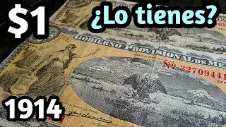 Billete de $1 del Gobierno Provisional PRECIO Y CARACTERISTICAS 1914