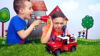 BRUDER Пожарный Jeep c фигуркой Обзор игрушечной машинки с Юрой. Bruder toys 02596