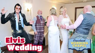 Joanne & Glen and Mark & Claire's Double Elvis Wedding in Las Vegas | Graceland Chapel