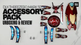 TERBAIK!!! THREEZERO DLX IRON MAN MARK 50 ACCESSORIES PACK OR ACCESSORY PACK UNBOXING & REVIEW