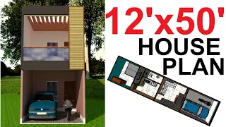 12x50 House Plan | 12 by 50 Ghar Ka Naksha | 600 sq ft Home Design | Makan 12*50