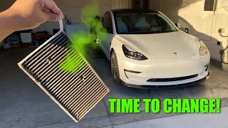 How to change Tesla Model Y/3 Cabin Air Filters / Change it before it's too late! #tesla