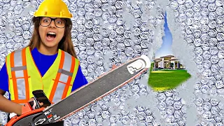 Escaping 100 Layers of Bubble Wrap!! (UNBREAKABLE WALL) *BLOOD WARNING*