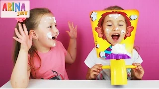 ✿ Челлендж пирог в лицо Арина vs Настя PIE FACE CHALLENGE Messy Whipped Cream in the FACE Game