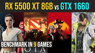 RX 5500 XT 8GB vs. GTX 1660 test in 9 games | 1080p