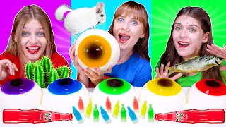 ASMR Gummy Eyeballs Party With Most Popular Food Challenge By LiLiBu