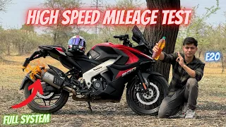 New RS200 E20 High Speed Mileage test with Full System | Pulsar RS200 1L Mileage |