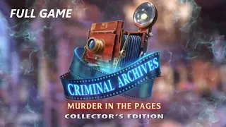 CRIMINAL ARCHIVES MURDER IN THE PAGES CE FULL GAME Complete walkthrough gameplay - ALL COLLECTIBLES