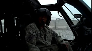 In the cockpit of a UH-60 Black Hawk