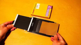 How to load 4x5 film holders for large format photography.