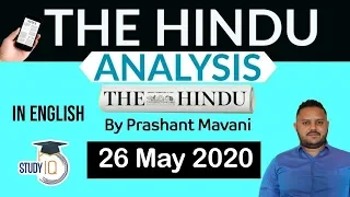 English 26 May 2020 - The Hindu Editorial News Paper Analysis [UPSC/SSC/IBPS] Current Affairs
