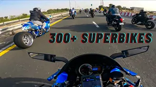 300+ Superbikes Takeover Dubai Roads! With Police Escort!