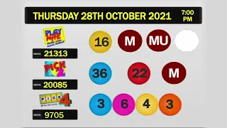 Thursday 28th October 2021 Nlcb Draw Results