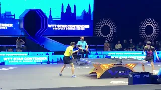 WANG Chuqin vs LIN Yun-Ju match warm-up at WTT Star Contender Budapest 2022