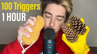 ASMR 100 Triggers in 1 HOUR | 100k Special