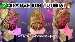 🔥Creative Easy Bun Tutorial✅|simple and advance bun hair|#hairstyle #viral #hair #hairbun #youtube