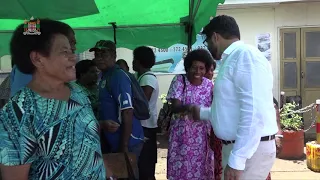 Attorney General Hon. Aiyaz Sayed-Khaiyum tours the Labasa Municipal Market.