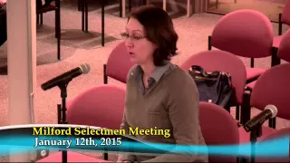 Milford Board of Selectmen meeting January 12, 2015