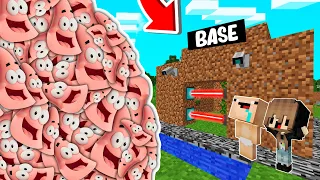 RETO DE LA BASE VS 1000000 PATRICIO ESTRELLA 😰😱 BASE BEBE NOOB VS BOB ESPONJA PATRICIO MINECRAFT