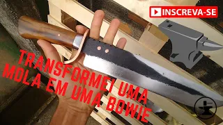 ✅ TRANSFORMEI UMA MOLA EM UMA BOWIE DO CANAL TÉCNICA NA PRÁTICA  #CUTELARIA #MOLA ( #VENDIDA )