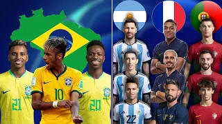 Neymar Rodrygo Vinicius 🆚 Argentina France Portugal (Ronaldo, Messi, Mbappe, Griezmann, Bruno) 🔥🔥