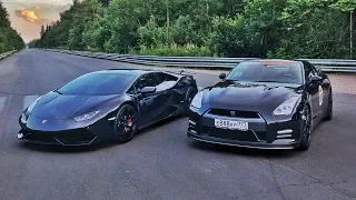 950 л.с. Nissan GT-R vs 780 л.с. Turbo Lamborghini. StuntChamp