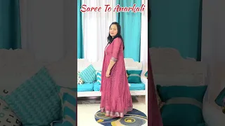 #Reuseoldsaree #Shorts |Saree Reuse Ideas #Anarkali #longdress #longkurti #Designergown #ashgautam