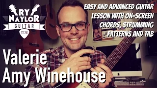Valerie Guitar Lesson (Amy Winehouse) Easy and Advanced Guitar Tutorial